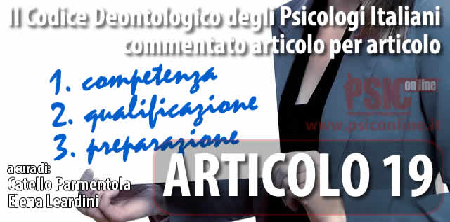 Articolo 19 il Codice Deontologico degli Psicologi Italiani commentato
