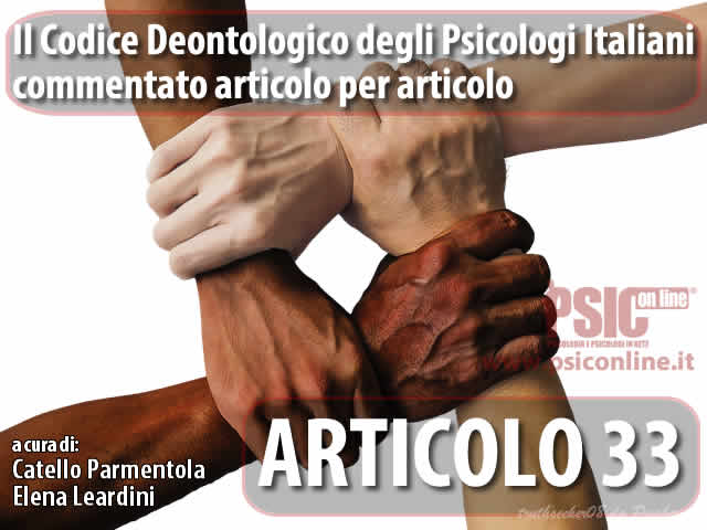 Articolo 33 il Codice Deontologico degli Psicologi Italiani commentato.fw