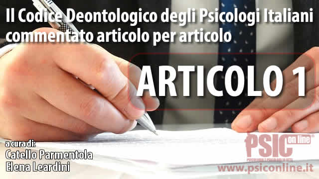 il codice deontologico degli psicologi italiani commentato articolo1