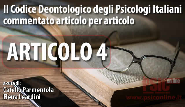 il codice deontologico degli psicologi italiani commentato articolo 4